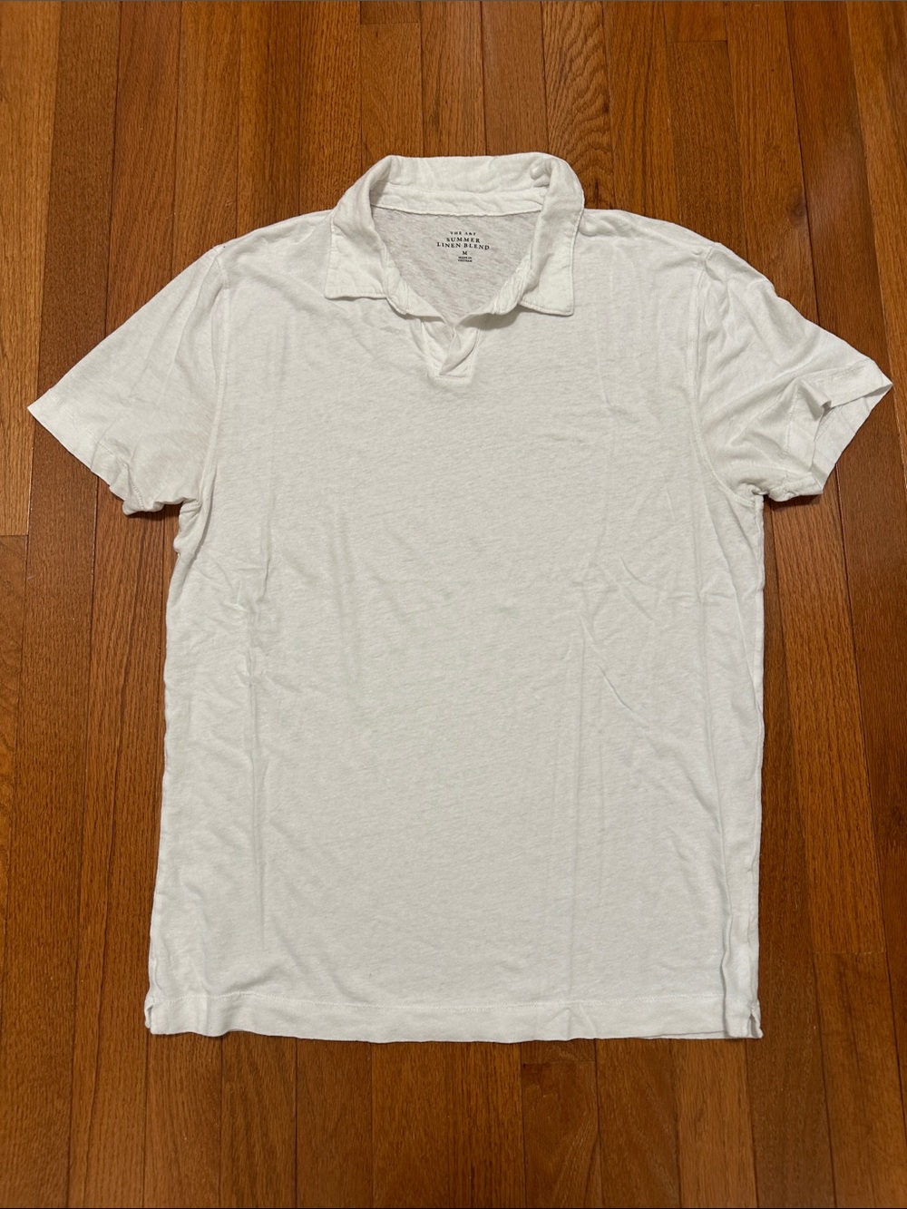 Abercrombie & Fitch Mens Johnny Collar Polo Shirt Linen Blend